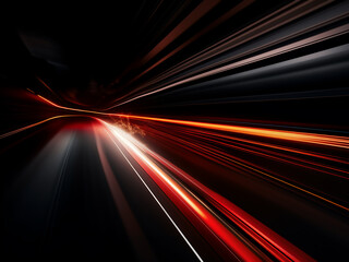 Swift acceleration defines the movement of light and stripes. - obrazy, fototapety, plakaty