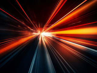 Acceleration defines the swift movement of light and stripes. - obrazy, fototapety, plakaty