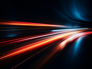 Swift acceleration defines dynamic motion of light and stripes. - obrazy, fototapety, plakaty