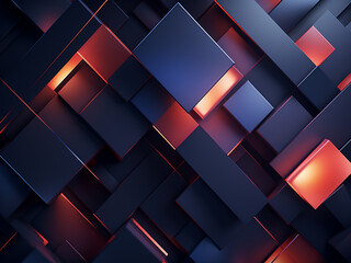 Abstract 3D geometric backdrop adds depth to artistic banner ideas. - obrazy, fototapety, plakaty