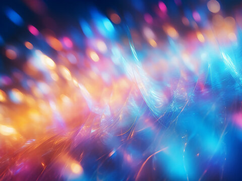 Abstract artificial lights blend, forming a colorful blur.