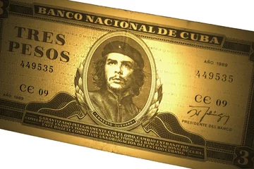 Rolgordijnen 3 Cuban pesos isolated on white background. © Ustun