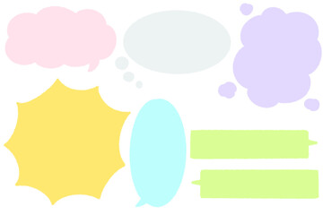 カラフルなふきだし素材セット