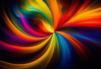 The Mesmerizing Dance of a Vivid Abstract Loop - obrazy, fototapety, plakaty