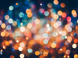 Fototapeta premium Festive bokeh lights create a colorful, abstract background.