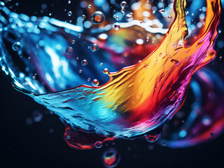 Swirling colors form an abstract pattern in water.