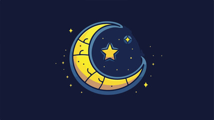 Crescent Moon Outline Icon - Ramadan and Eid Mubara