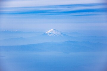 飛行機から見た富士山