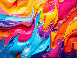 Obraz premium Abstract acrylic painting creates a colorful backdrop.