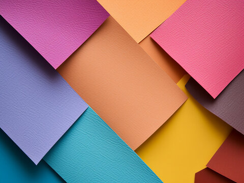 Vibrant colors and textured surfaces characterize the material design of colored paper backgrounds.