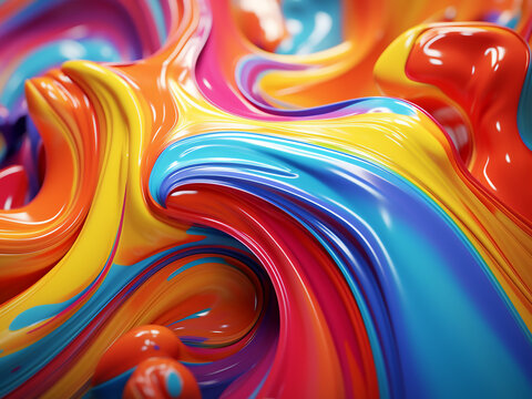 Abstract background portrayed in 3D rendering with vivid colors.