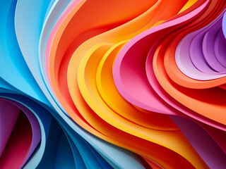 Vibrant hues define the abstract background with colorful paper. - obrazy, fototapety, plakaty