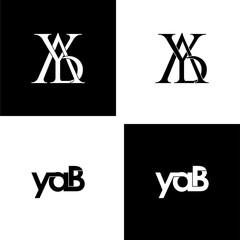 yab lettering initial monogram logo design set