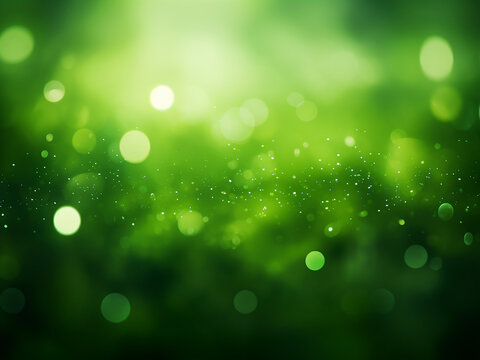 Green hues dominate in an abstract bokeh light background.