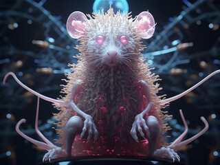 3D rendering depicts Kras Kirsten Rat Sarcoma viral oncogene. - obrazy, fototapety, plakaty