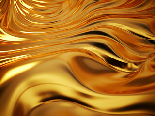 Fractal art features a luxurious golden design.