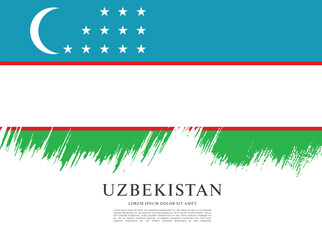 Flag of Uzbekistan, vector illustration 