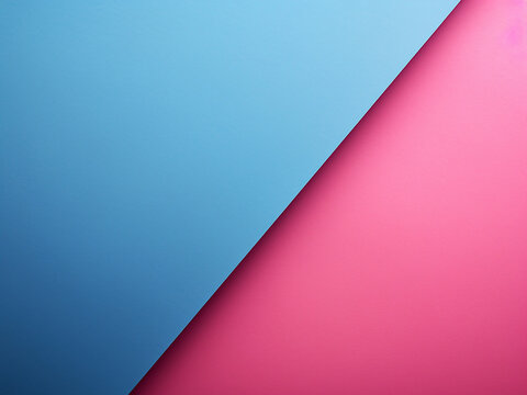 Two-tone blue and pink paper provides space for background design.