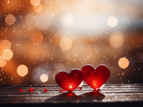 Elegant abstract background for Valentine's with bokeh lights.