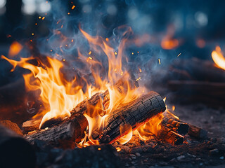 Full-frame image captures the warmth of a bonfire.