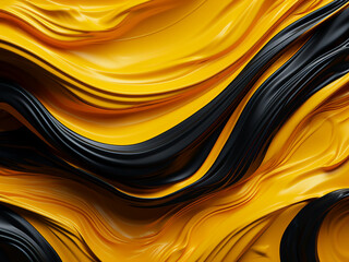 Abstract background: dominant colors are yellow and black. - obrazy, fototapety, plakaty