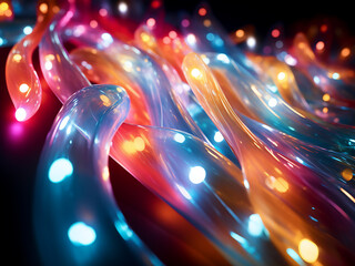 A vibrant cascade of garland lights dances in a long-exposure spectacle.