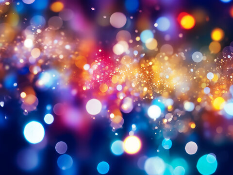 Abstract background showcases colorful motion with bokeh.