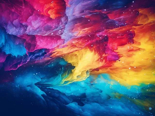 Abstract background showcases vibrant multicolored streaks.