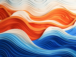 Modern design template depicts abstract paper waves and carvings.