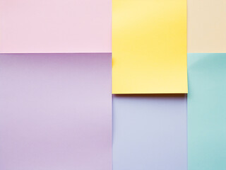 Fototapeta premium Top-down view reveals a pastel paradise, with papers in soft tones.
