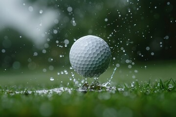 A golf ball soaring through the air towards the green