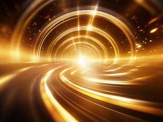 Golden allure: Radial blur background in digital illustration offers a captivating sight.