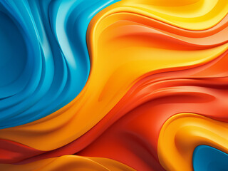 Multicolored abstraction: Red, orange, blue, and yellow merge in abstract beauty.