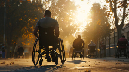 Documentary picture of people with disabilities who do sport - obrazy, fototapety, plakaty