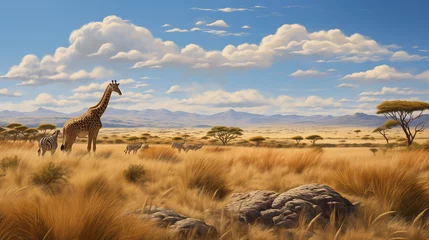 Stof per meter giraffe in the serengeti © qaiser