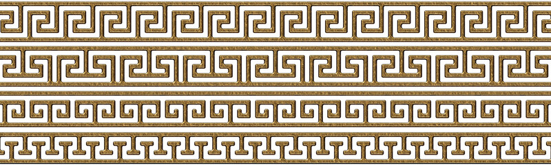 Golden Ancient Ornament Patterns, Ancient Motifs 3D Render