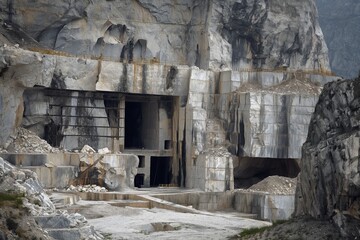 old marble mine in the Italian hills