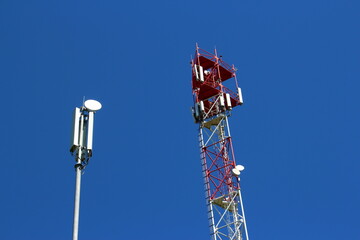 Cellular antennas on the pole and tower