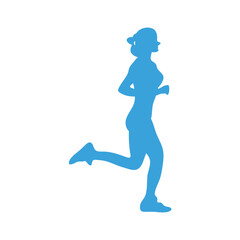 Marathon Runners on abstract blue 