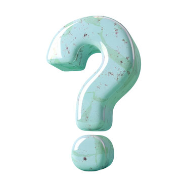 a green question mark on a transparent background