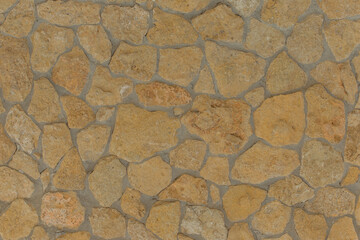 Yellow Sandstone Abstract Stone Rough Solid Pattern Floor Tile Surface Texture Wall Background Coarse
