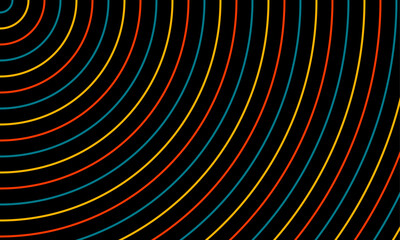 Vector Quarter Circle Lines In Three Colors For Background, wallpaper, wrapping paper