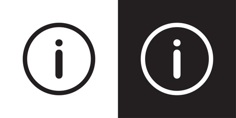 Vector Info Symbol Icon Black And White - obrazy, fototapety, plakaty