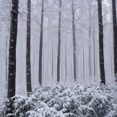 trees in snow