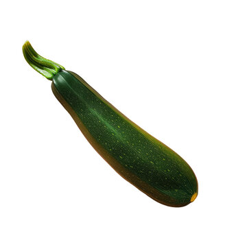 Vegetable Cucumis plant with green zucchini on a transparent background