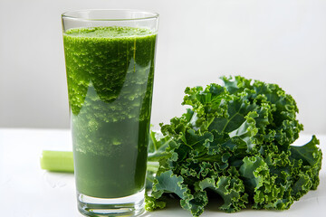 Bright and Nutrient-Packed Kale Smoothie Perfectly Showcased for a Healthy Lifestyle