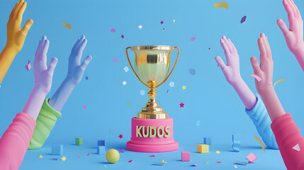 A Celebratory Depiction of Kudos - Symbolic Appreciation and Peer Recognition