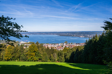 City of Bregenz am Bodensee (Lake of Constanze), view toward Germany and Lindau, State of Vorarlberg, Austria