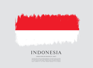 Flag of Indonesia, vector illustration 