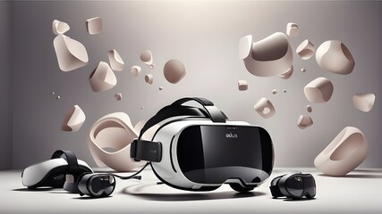 VR headset, Meta Oculus Quest 3 - obrazy, fototapety, plakaty